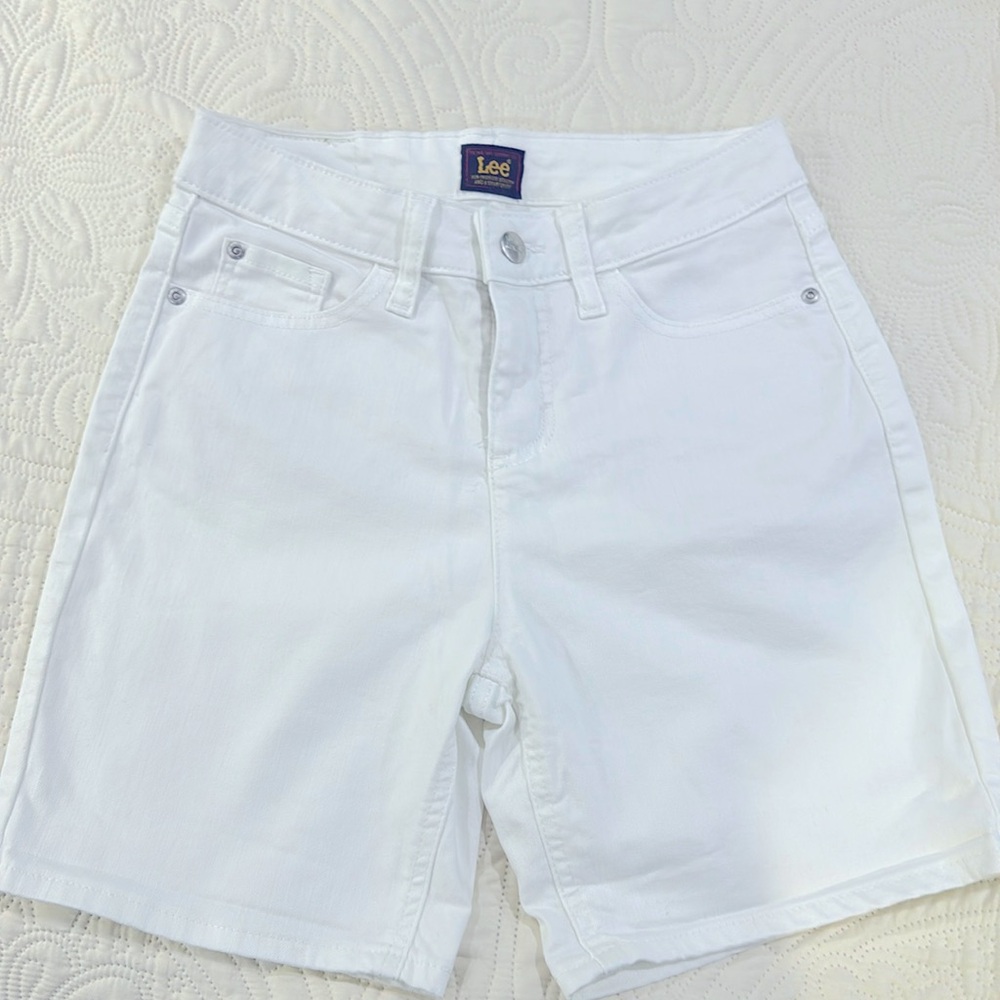 Lee white denim shorts
